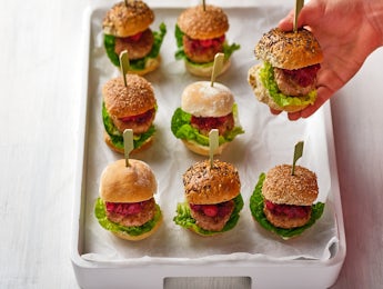 Picture of Tiny Turkey Burgers with Cranberry & Pecan Sauce