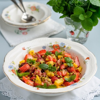 Strawberry, Mango, Pistachio & Rose Water Fruit Salad
