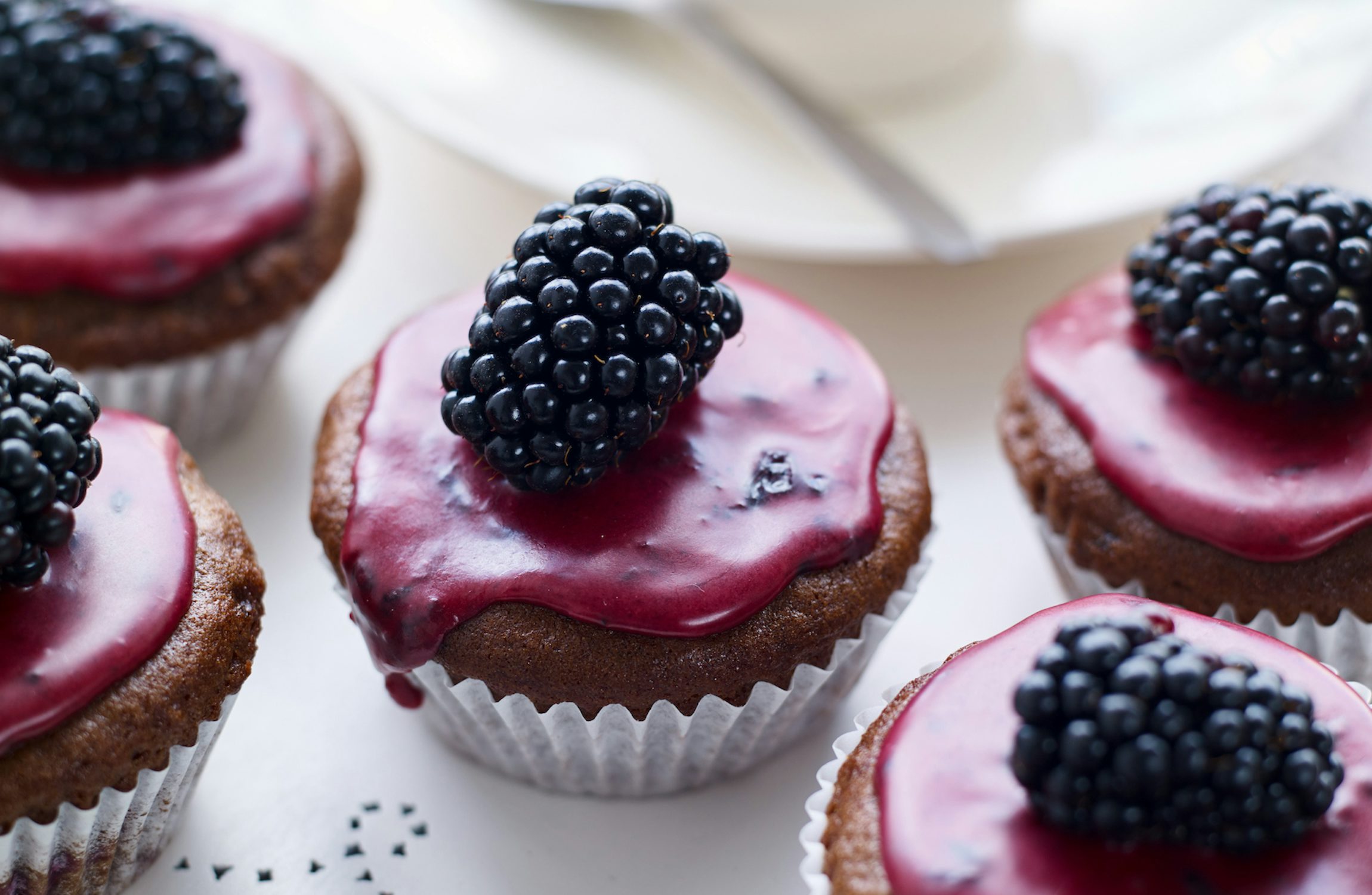 Vegan Blackberry & Chocolate Muffins