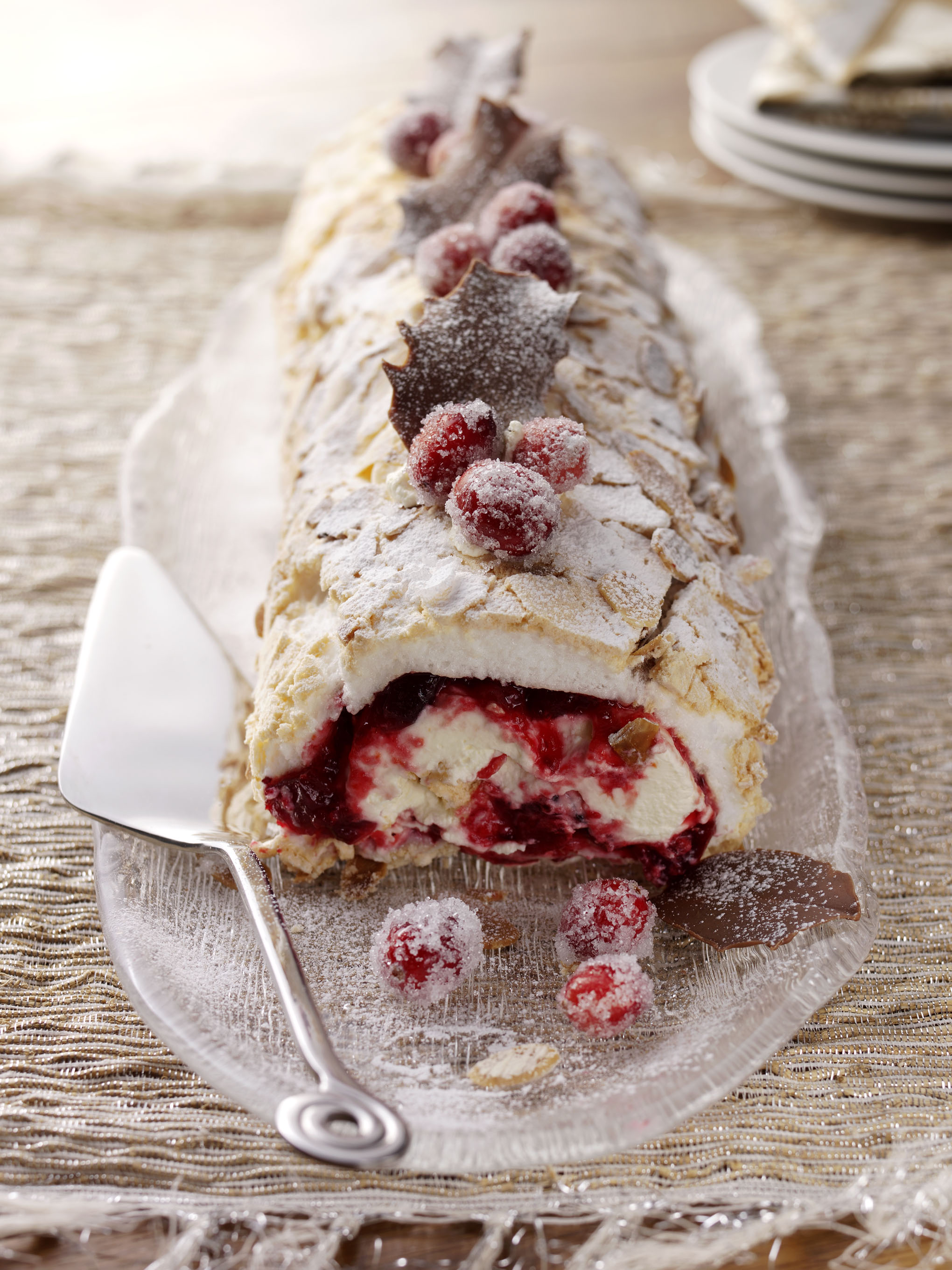 BerryWorld Classy Cranberry Meringue Roulade recipe