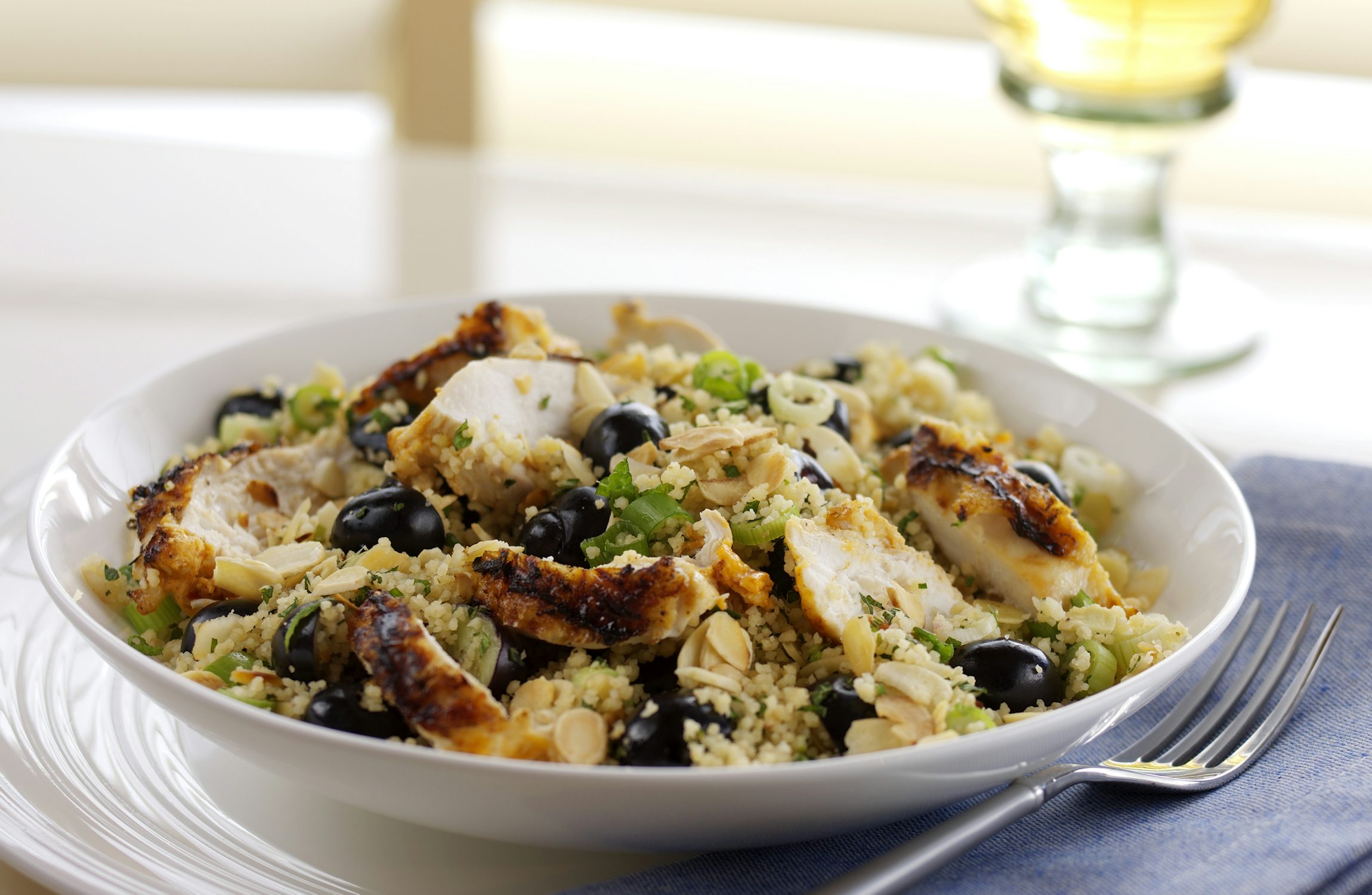 Marinated Chicken & Minted Blueberry Couscous Salad