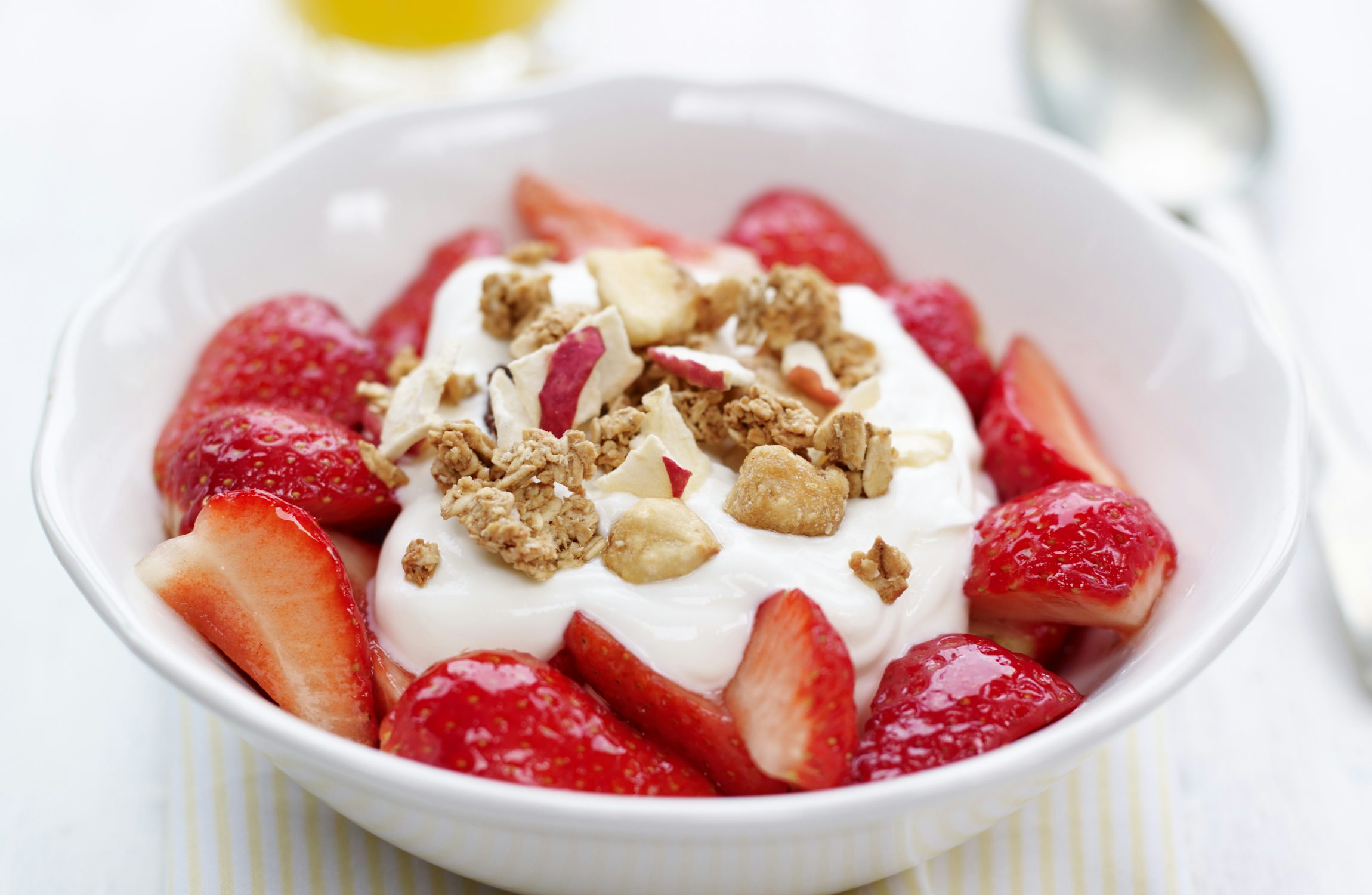 Marinated Strawberries with Natural Yoghurt