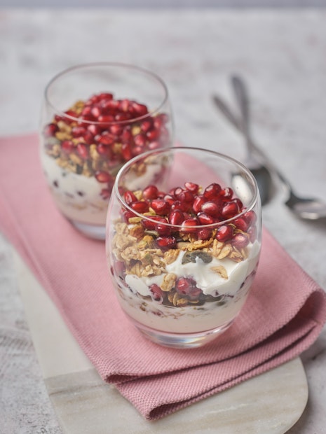 ViewPomegranate breakfast parfait