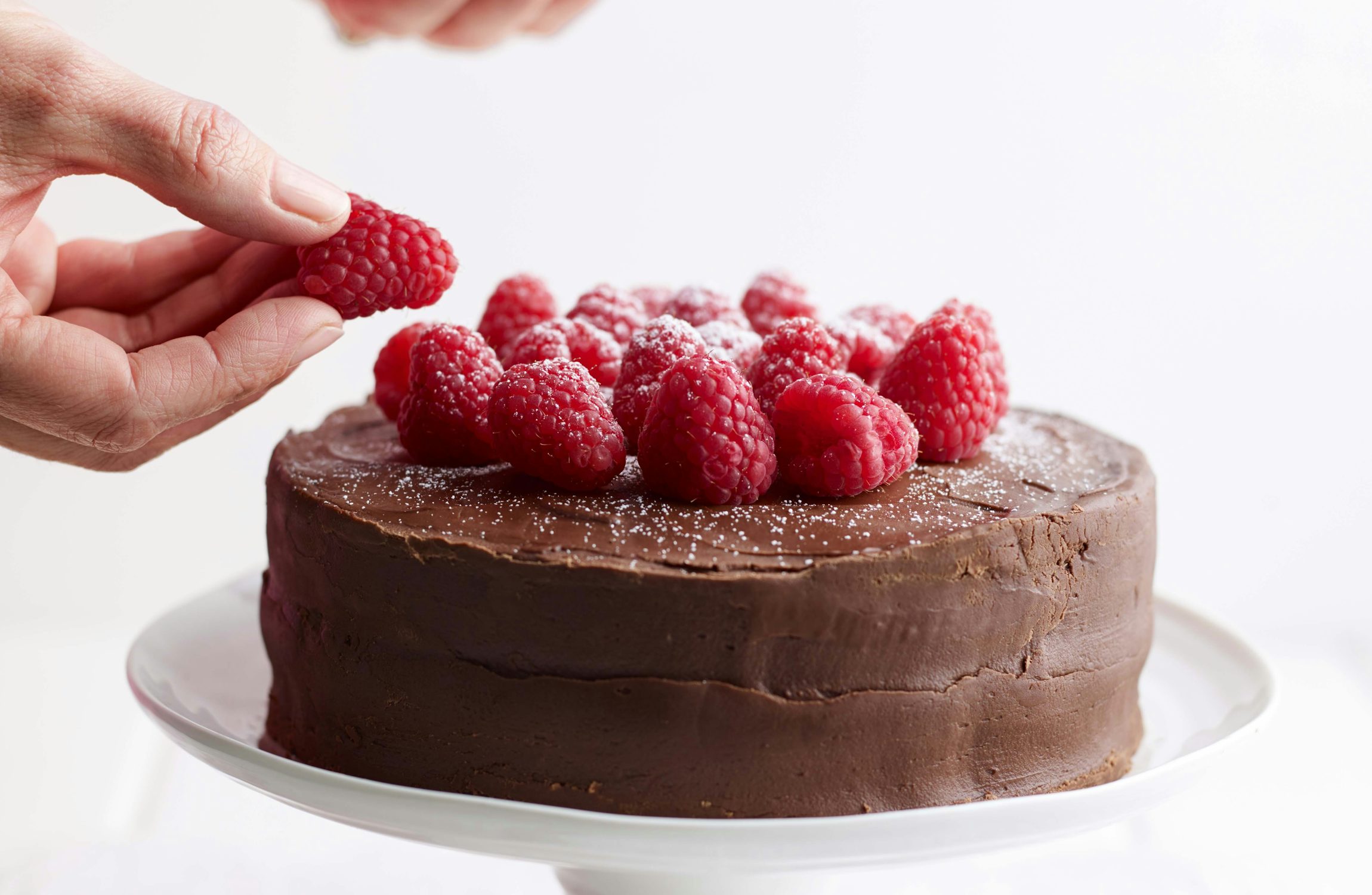 Un délicieux gâteau riche en chocolat et en framboises