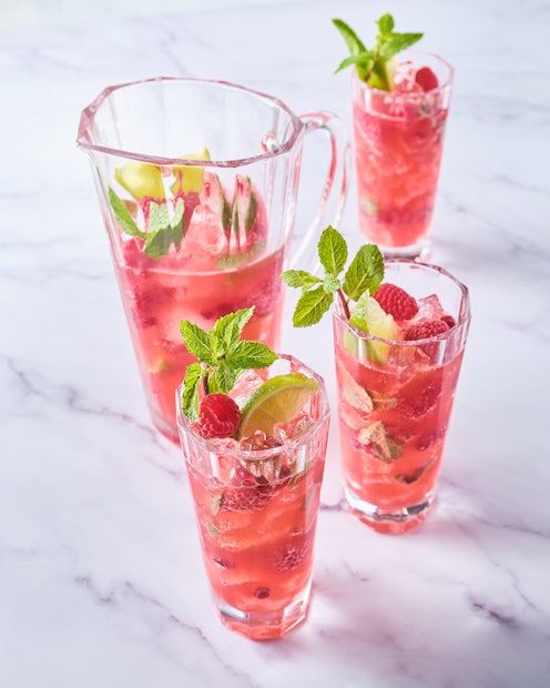 ViewPomegranate & raspberry mocktail