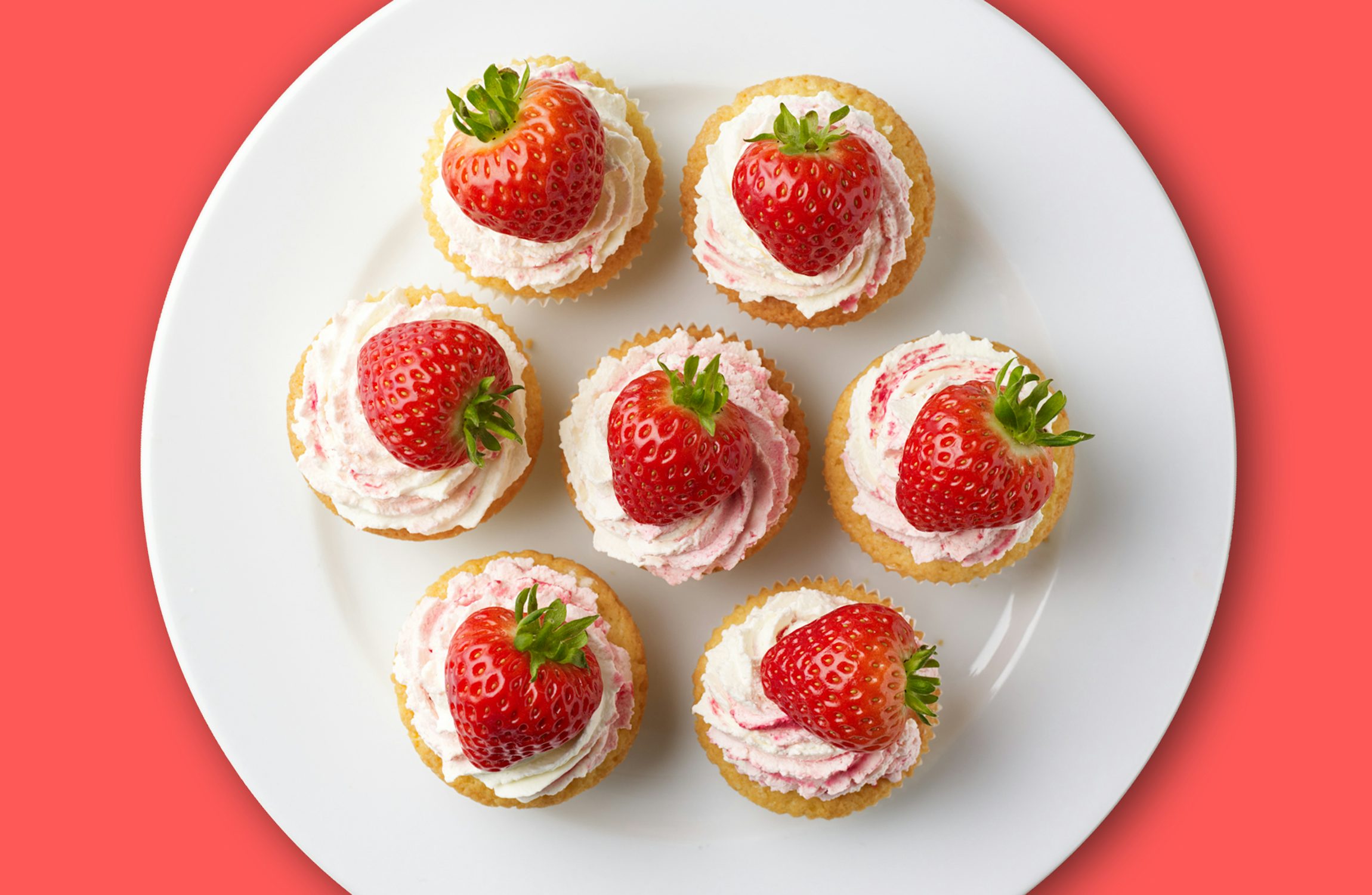 Signature Strawberry & Cream Cupcakes