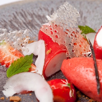 Coconut Panna Cotta with Strawberry
