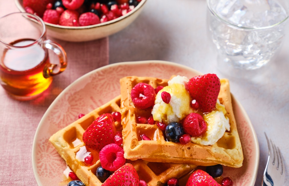 ViewRicotta & Pomegranate Waffles Recipe